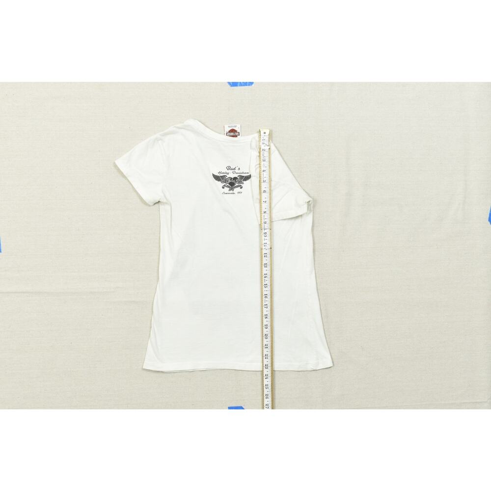 Harley-Davidson Women's Small White Short Sleeve T-Shirt Bud's Evansville IN - Picture 3 of 8